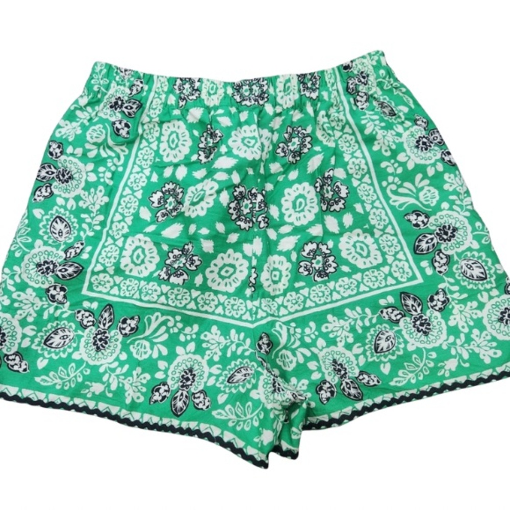 ZARA Set Green & White Bandana Print Cotton Set Top XL Shorts L  (item #A12) - Picture 15 of 15